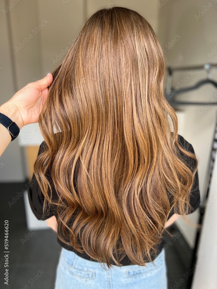 Fototapeta premium red hair with color in salon