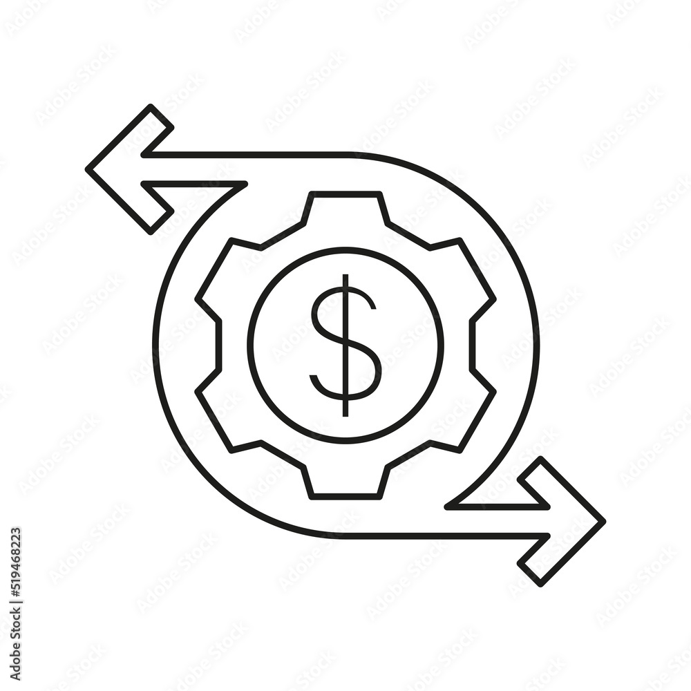 Cash Flow concept line icon. Simple element illustration. Cash Flow concept outline symbol design from business set. Can be used for web and mobile on white background Cash Flow concept line icon. Simple element illustration. Cash Flow concept outline symbol design from business set. Can be used for web and mobile on white background