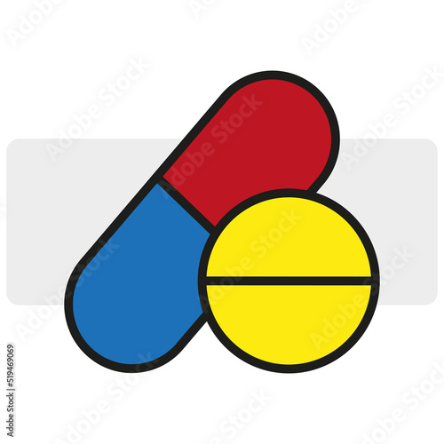 Free Download Cartoon pill icon. Health care. Vector illustration. stock image. - GFXLoad