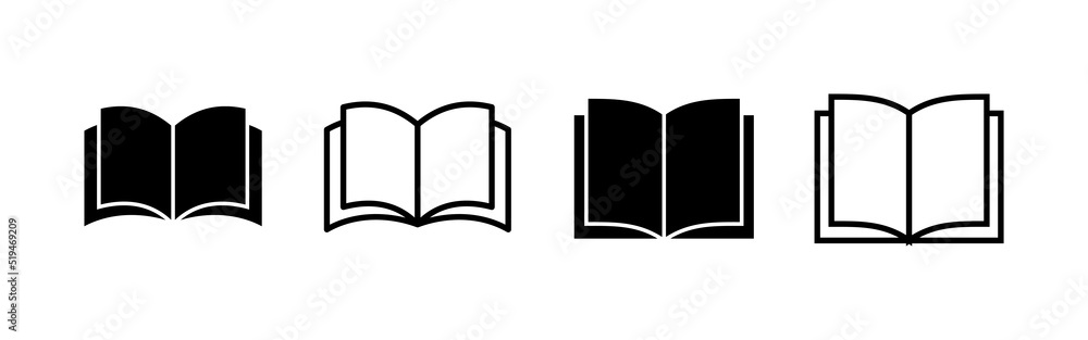 Book icon vector. open book sign and symbol. ebook icon Book icon vector. open book sign and symbol. ebook icon