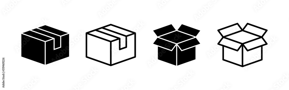 Box icon vector. box sign and symbol, parcel, package Box icon vector. box sign and symbol, parcel, package