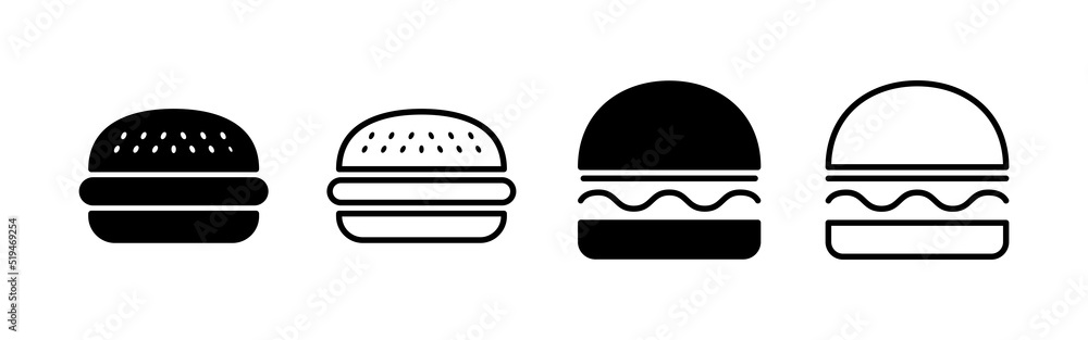 Fototapeta premium Burger icon vector. burger sign and symbol. hamburger