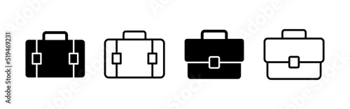 Briefcase icon vector. suitcase sign and symbol. luggage symbol.