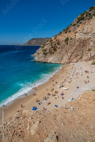 Kaputas beach, one of the best beaches in Turkey, Mediterranean sea.