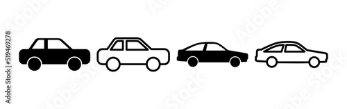 Car icon vector. car sign and symbol. small sedan