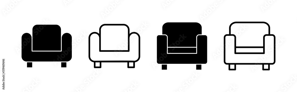 Sofa icon vector. sofa sign and symbol. furniture icon Sofa icon vector. sofa sign and symbol. furniture icon