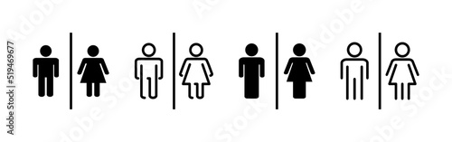 Toilet icon vector. Girls and boys restrooms sign and symbol. bathroom sign. wc, lavatory