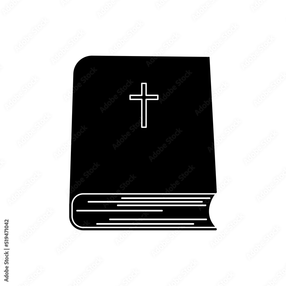 Fototapeta premium Black bible. book of Christians. Commandments of Jesus. Vector illustration. stock image. 