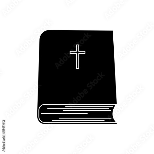 Black bible. book of Christians. Commandments of Jesus. Vector illustration. stock image. 