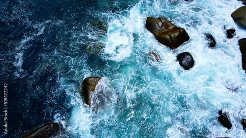 Wallpaper Mural Aerial view high angle view Video slow motion Top-view water flowing into the water Tropical sea Andaman sea Location Phuket Thailand.  Torontodigital.ca