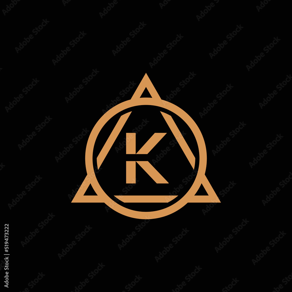 Initial K Logo. letter k with circle and Usable for Business Initial K Logo. letter k with circle and Usable for Business
