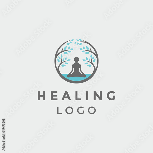 Healing Body Logo illustration of Lotus Flower Protection, perfect logo for Beauty, Spa, fashion, etc. thailand massage thai logos