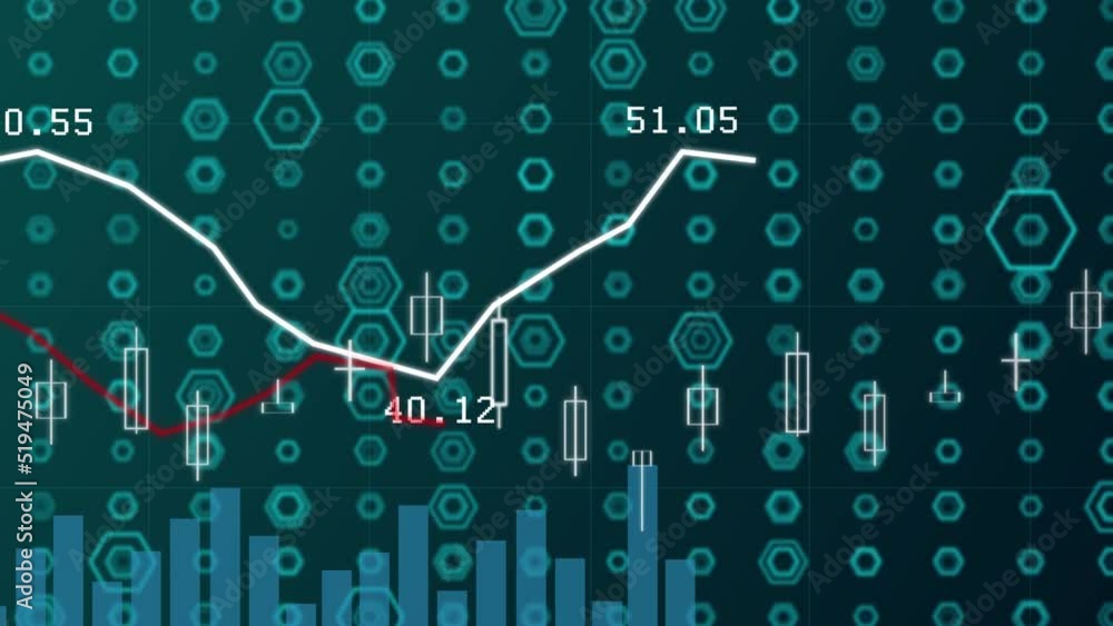 Declining candlestick chart showing falling price Declining candlestick chart showing falling price