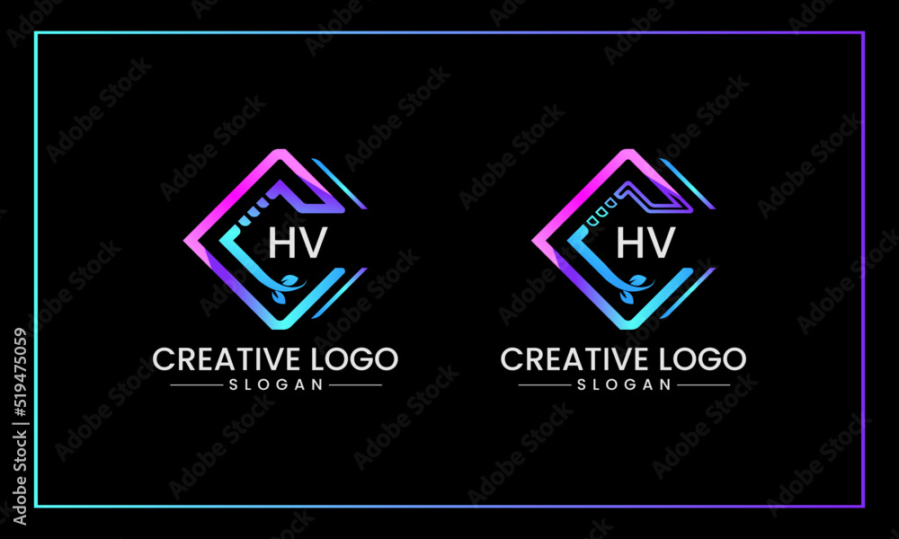 HV Letter initial Logo Design, HV Feminine logo beauty monogram and ...