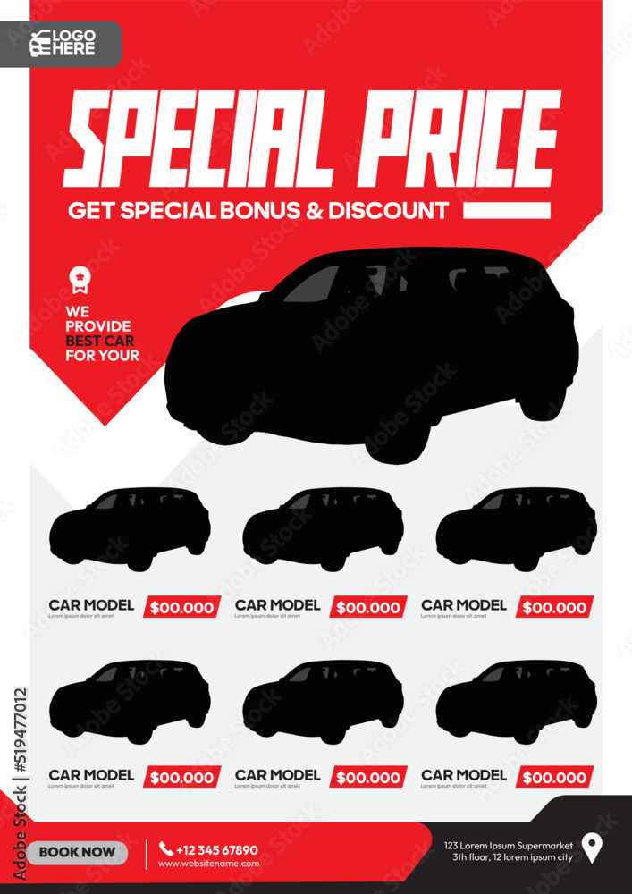 car dealership promotion flyer template design Stock Vector Adobe Stock