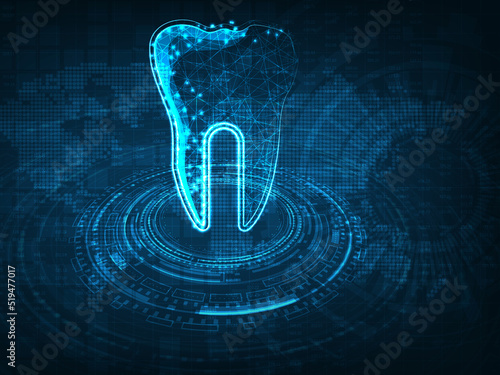 2d illustration teeth with background 