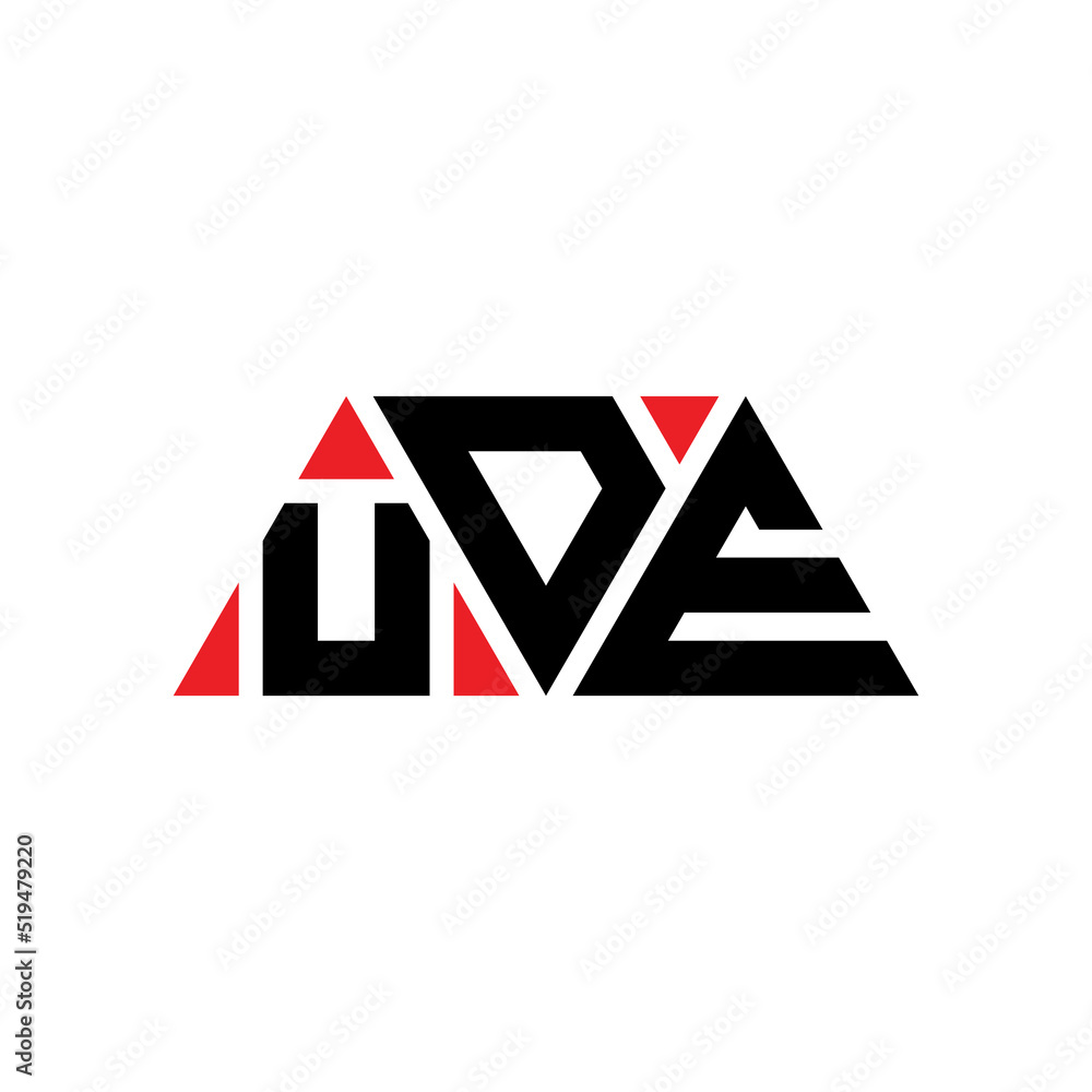 UDE triangle letter logo design with triangle shape. UDE triangle logo