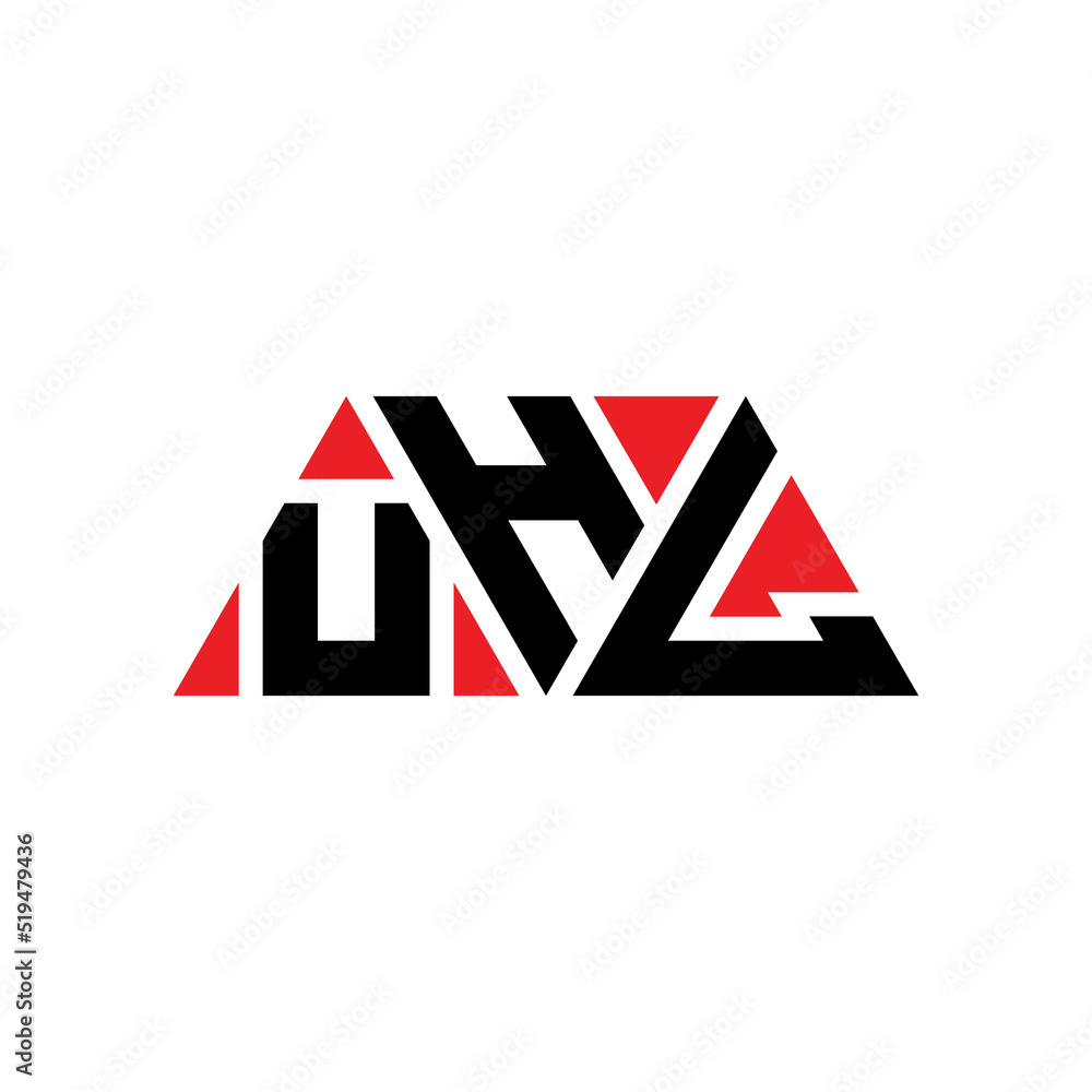 UHL triangle letter logo design with triangle shape. UHL triangle logo design monogram. UHL triangle vector logo template with red color. UHL triangular logo Simple, Elegant, and Luxurious Logo...