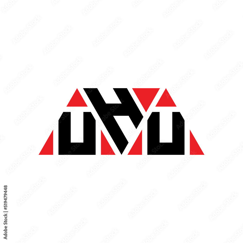 UHU triangle letter logo design with triangle shape. UHU triangle logo design monogram. UHU triangle vector logo template with red color. UHU triangular logo Simple, Elegant, and Luxurious Logo...