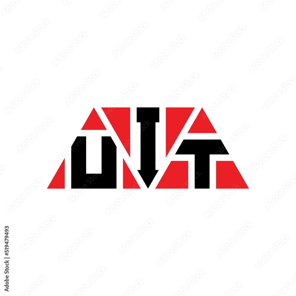 UIT triangle letter logo design with triangle shape. UIT triangle logo design monogram. UIT triangle vector logo template with red color. UIT triangular logo Simple, Elegant, and Luxurious Logo...