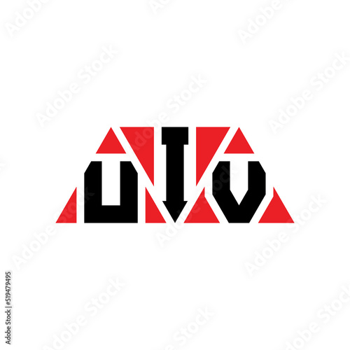 UIV triangle letter logo design with triangle shape. UIV triangle logo design monogram. UIV triangle vector logo template with red color. UIV triangular logo Simple, Elegant, and Luxurious Logo...
