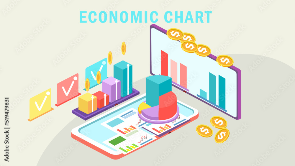 economic chart, economy, graph, graphical status with economical value