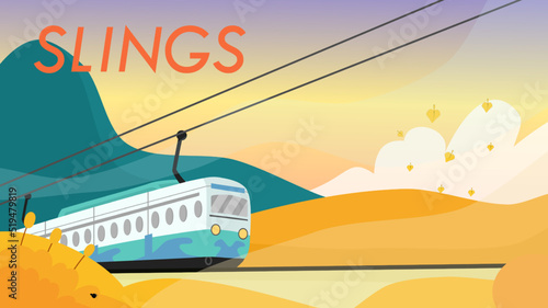 slings, metro, train, train connected to slings