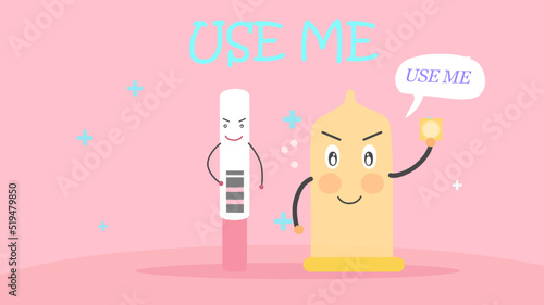 use me, condom, pregnancy test, using protections such as condoms