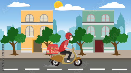 delivery, shipping service, motorcycle, delivery guy with a bike