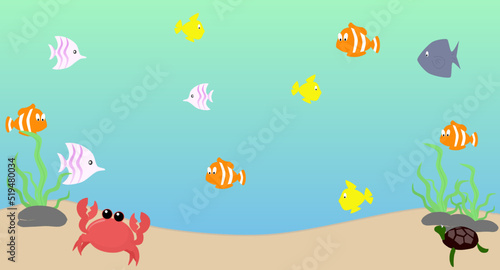 ocean, marine life, sea creature, various sea creatures in the ocean