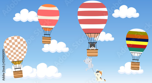 hot air ballon travel in clouds