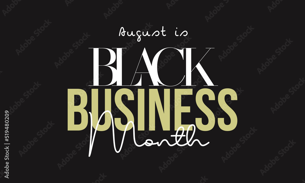 Black business month. script calligraphy vector design for banner, poster, card on black background.