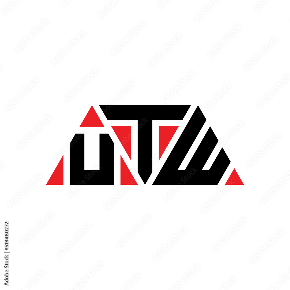 UTW triangle letter logo design with triangle shape. UTW triangle logo design monogram. UTW triangle vector logo template with red color. UTW triangular logo Simple, Elegant, and Luxurious Logo...