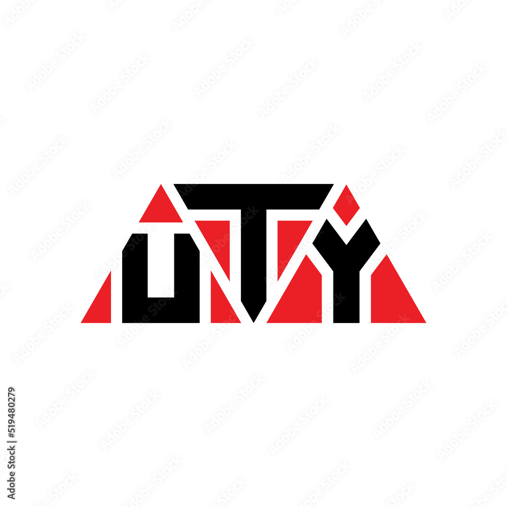 UTY triangle letter logo design with triangle shape. UTY triangle logo design monogram. UTY triangle vector logo template with red color. UTY triangular logo Simple, Elegant, and Luxurious Logo...
