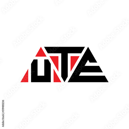 UTE triangle letter logo design with triangle shape. UTE triangle logo design monogram. UTE triangle vector logo template with red color. UTE triangular logo Simple  Elegant  and Luxurious Logo...