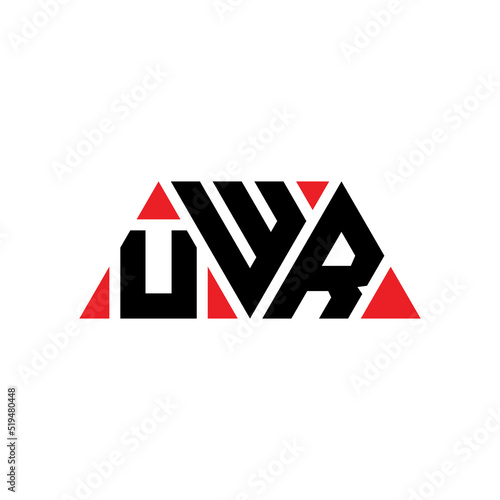 UWR triangle letter logo design with triangle shape. UWR triangle logo design monogram. UWR triangle vector logo template with red color. UWR triangular logo Simple, Elegant, and Luxurious Logo...