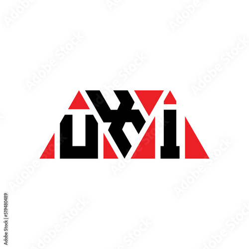 UXI triangle letter logo design with triangle shape. UXI triangle logo design monogram. UXI triangle vector logo template with red color. UXI triangular logo Simple, Elegant, and Luxurious Logo...