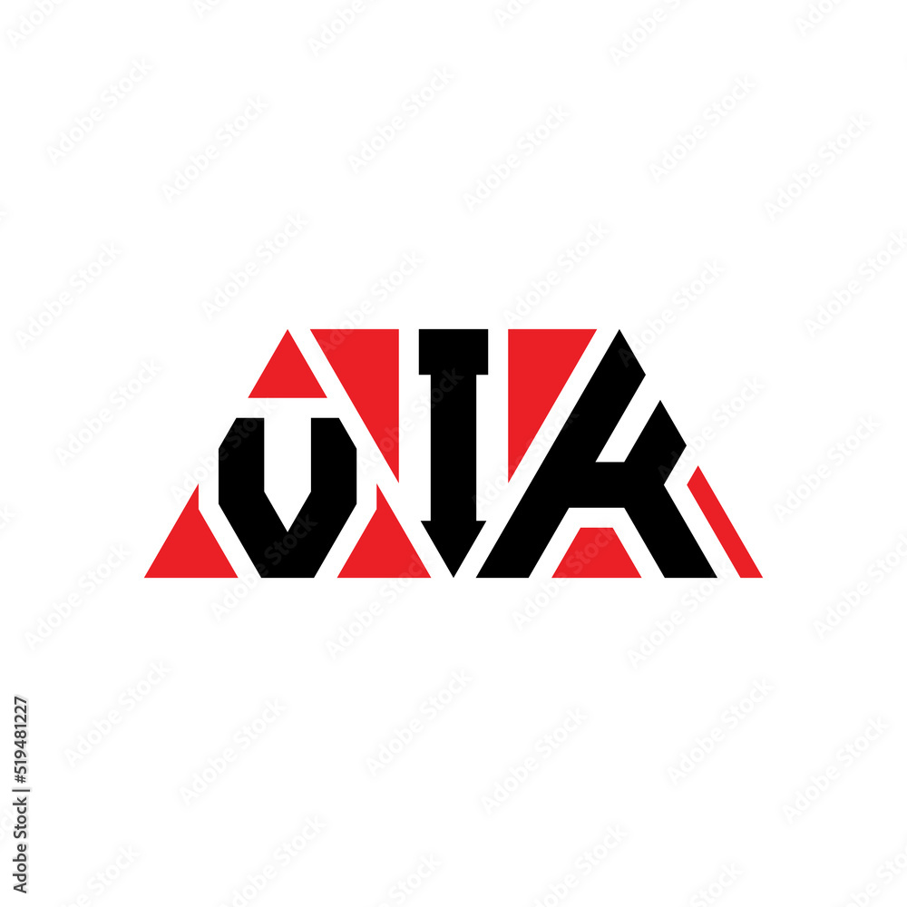 VIK triangle letter logo design with triangle shape. VIK triangle logo design monogram. VIK triangle vector logo template with red color. VIK triangular logo Simple, Elegant, and Luxurious Logo...