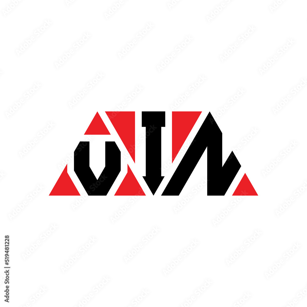 VIN triangle letter logo design with triangle shape. VIN triangle logo design monogram. VIN triangle vector logo template with red color. VIN triangular logo Simple, Elegant, and Luxurious Logo...