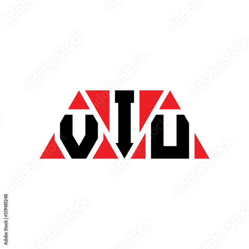 VIU triangle letter logo design with triangle shape. VIU triangle logo design monogram. VIU triangle vector logo template with red color. VIU triangular logo Simple, Elegant, and Luxurious Logo...