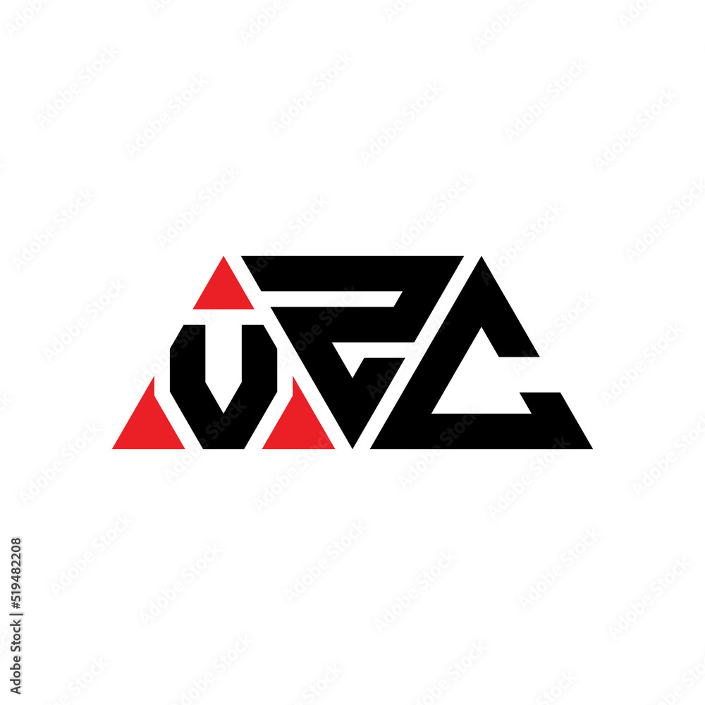 VZC triangle letter logo design with triangle shape. VZC triangle logo design monogram. VZC triangle vector logo template with red color. VZC triangular logo Simple, Elegant, and Luxurious Logo...
