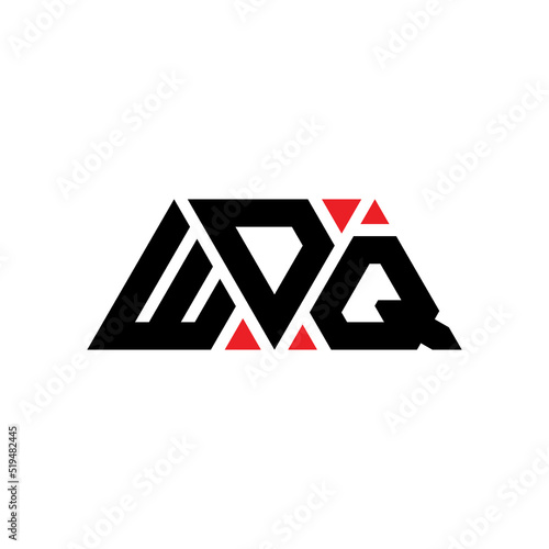 WDQ triangle letter logo design with triangle shape. WDQ triangle logo design monogram. WDQ triangle vector logo template with red color. WDQ triangular logo Simple  Elegant  and Luxurious Logo...