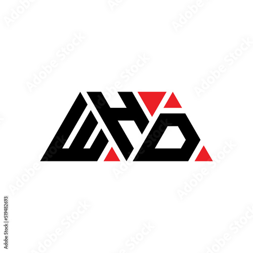 WHD triangle letter logo design with triangle shape. WHD triangle logo design monogram. WHD triangle vector logo template with red color. WHD triangular logo Simple  Elegant  and Luxurious Logo...