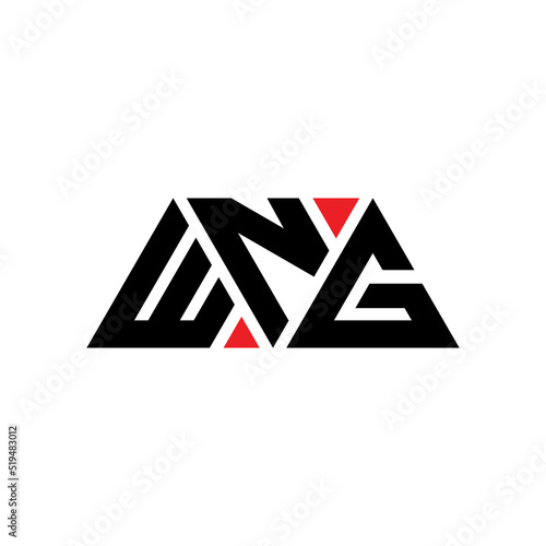 WNG triangle letter logo design with triangle shape. WNG triangle logo design monogram. WNG triangle vector logo template with red color. WNG triangular logo Simple  Elegant  and Luxurious Logo...