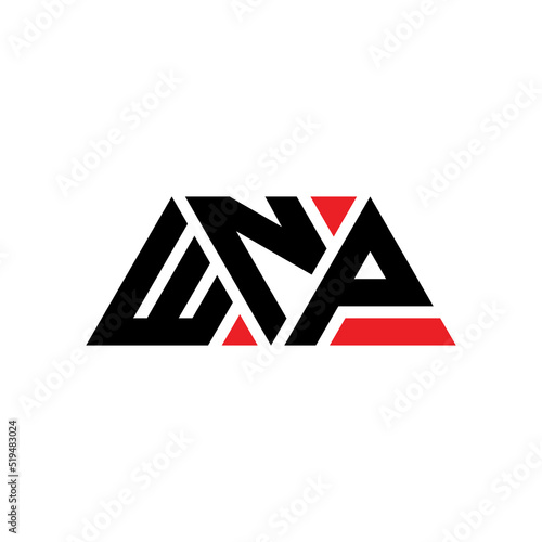 WNP triangle letter logo design with triangle shape. WNP triangle logo design monogram. WNP triangle vector logo template with red color. WNP triangular logo Simple, Elegant, and Luxurious Logo... photo
