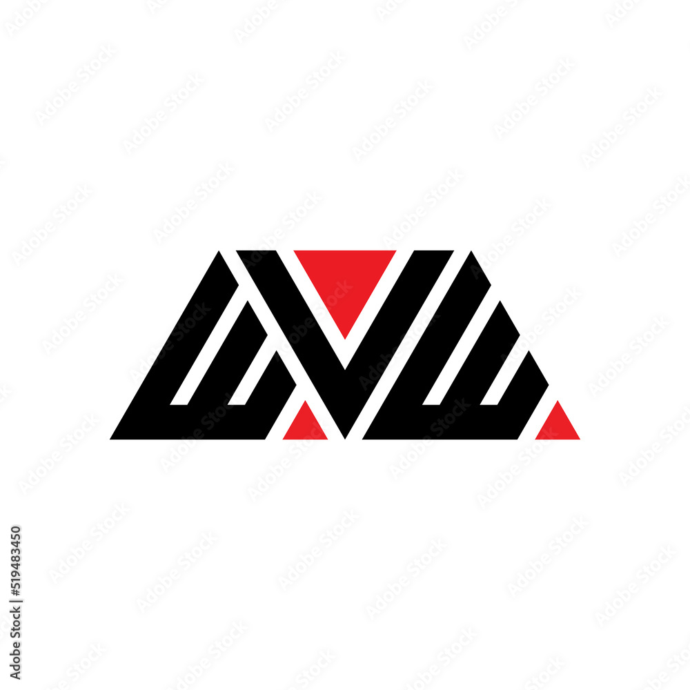 WVW triangle letter logo design with triangle shape. WVW triangle logo design monogram. WVW triangle vector logo template with red color. WVW triangular logo Simple, Elegant, and Luxurious Logo...