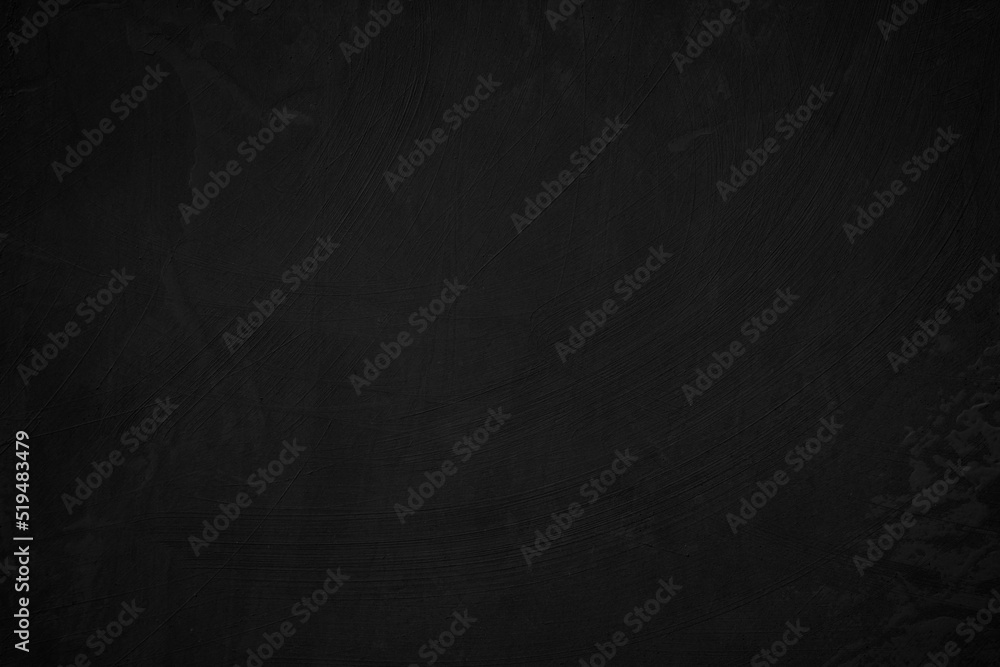 Fototapeta premium Art black concrete stone texture for background in black. Abstract color dry scratched surface wall grey dark