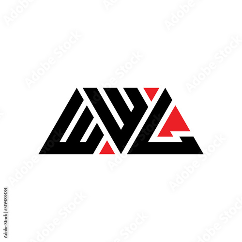 WWL triangle letter logo design with triangle shape. WWL triangle logo design monogram. WWL triangle vector logo template with red color. WWL triangular logo Simple, Elegant, and Luxurious Logo... photo