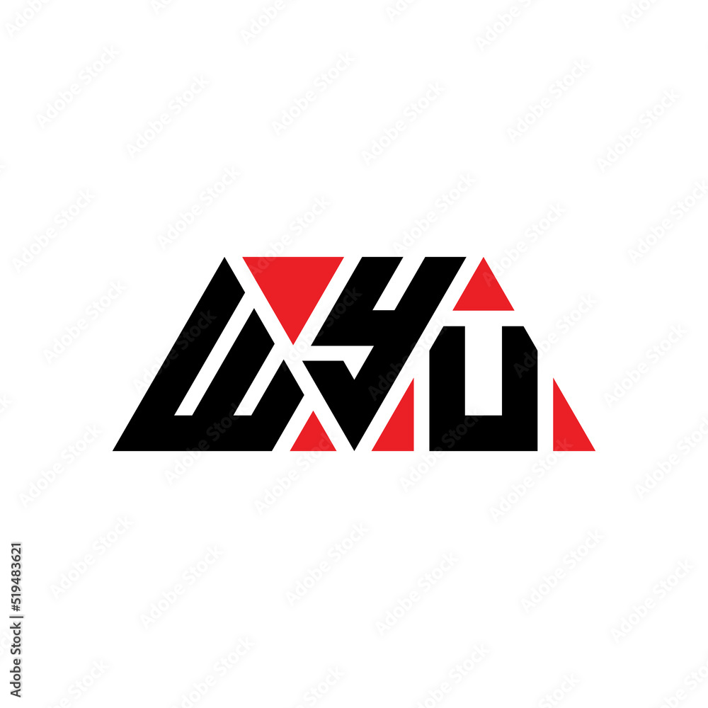 WYU triangle letter logo design with triangle shape. WYU triangle logo design monogram. WYU triangle vector logo template with red color. WYU triangular logo Simple, Elegant, and Luxurious Logo...