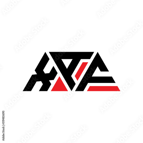 XAF triangle letter logo design with triangle shape. XAF triangle logo design monogram. XAF triangle vector logo template with red color. XAF triangular logo Simple, Elegant, and Luxurious Logo... photo